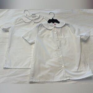 Lot of 2 White Peter Pan Collar School Shirts -A+ -Size Youth Small (6/8)